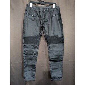 Top Trends Pants Trousers Jeans Faux Leather 32 Waist Black Bikercore Goth Punk